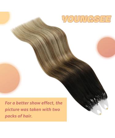 Youngsee Real Hair Microring Balayage Extensions 45cm - 1g Micro Loop Hair Extensions - Brown Blonde Beads - 50g #2/6/24 - Buy Online on GoSupps.com