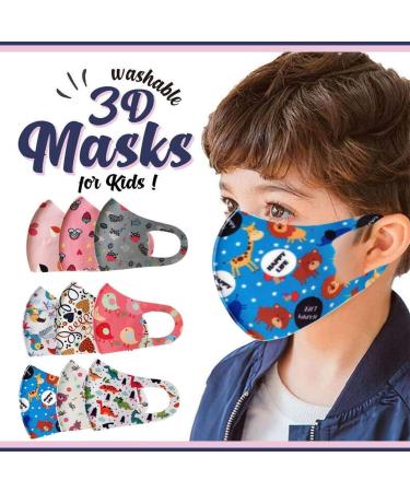 9 Packs Kids Protect_Cover_Mask Reusable Washable Ice Silk Boys Girls Mouth Protection Nolvety Adjustable Earloops Outdoors Sports Anti-dust Household Cleaning Cycling Camp - Buy Online on GoSupps.com