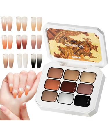 Duroecsain Solid Gel Nail Polish | 9 Cream Nail Polish Palette Set | Glossy Finish Quick Drying Long-Lasting for Everyday Manicure for Women