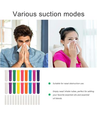 EXCEART 30pcs Empty Nasal Inhaler Tubes - Refillable Aromatherapy Blanks for Congestion Relief | Includes Cotton Wick | Random Color - Buy Online on GoSupps.com