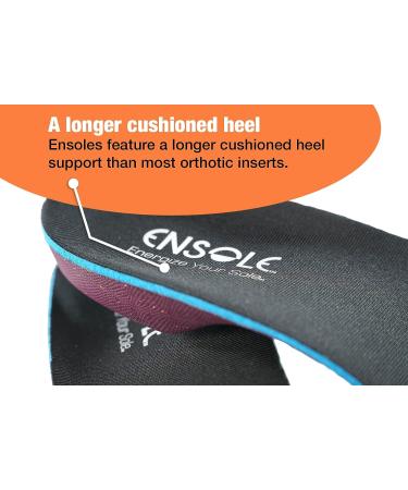 Ensole Orthopedic Insoles - Arch Support Inserts for Men and Women | Flat Feet, Plantar Fasciitis, Foot Pain Relief | US Men's 9-9.5 / Women's 10.5-11 - Buy Online on GoSupps.com