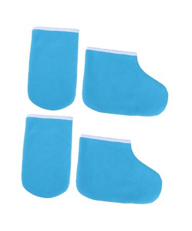 Moufles Et Couvre-pieds En Coton Thermique Pour Th rapie La Paraffine Taille Unique Protection Chaleur Soins Des Mains Et Pieds Spa Domicile Bleu Fonc