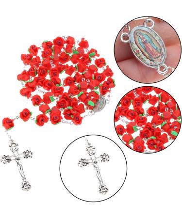 Oralgos Rosary Pearls - Vintage Catholic Rosary Necklace for Women & Girls | Elegant Flower Prayer Cross & Crucifix Jewelry - Buy Online on GoSupps.com