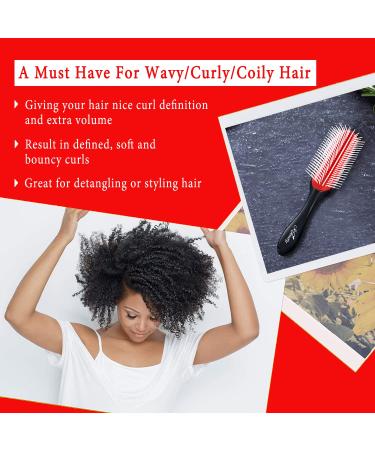 KTKUDY Curly Hair Styling Brush - 9 Row Detangler for Defining & Shaping Curls - Ideal for Wavy, Curly, Coily Hair - Black - Buy Online on GoSupps.com