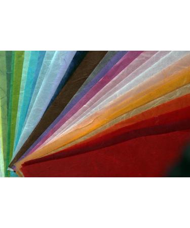 Mulberry Paper Stock 65 Handmade Tissue Sheets 8.5x11 for Origami - Natural Fiber Design in Red, Green, Blue, Yellow - Buy Online on GoSupps.com