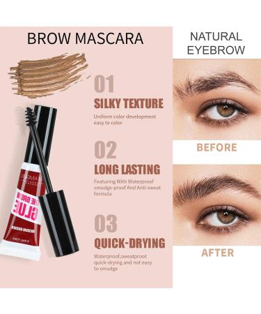 Tinted Brow Mascara | 12ml Brow Mascara Gel - Long Lasting Makeup Waterproof Eyebrow Mascara Fill in Eyebrows and Gray Hairs Aezon 03# - Buy Online on GoSupps.com