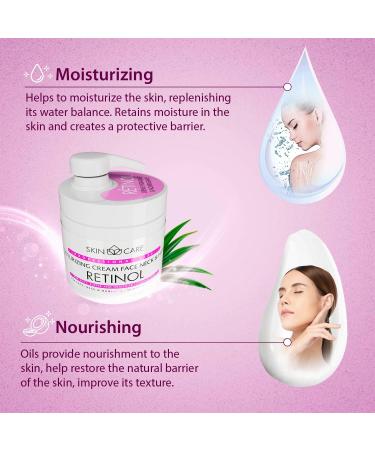 Skin Care 3-in-1 Retinol Moisturizing Cream for Face Neck and Hands for All Skin Types - Delicate and Easily Absorbed Daily Cream - (500 ml) - Buy Online on GoSupps.com