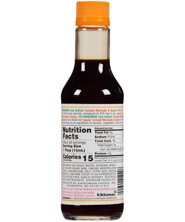Kikkoman Less Sodium Teriyaki Sauce 10oz (2-Pack) - Total 20oz - Low Sodium Japanese Sauce - Buy Online on GoSupps.com