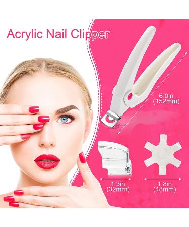 ANCIRS Acrylic Nail Clipper - Adjustable Stainless Steel Cutter for False Nail Art - White - Buy Online on GoSupps.com