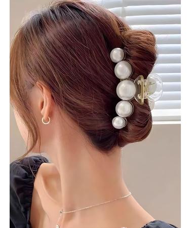 Korean Pearl Hair Claw Clips Set - 3-Piece Multicolor Gift Pack for Women - Buy Online on GoSupps.com