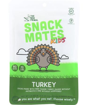 Snack Mates by Noble Made by The New Primal, Classic Turkey Mini Meat Snack Sticks, 2.5 Ounce