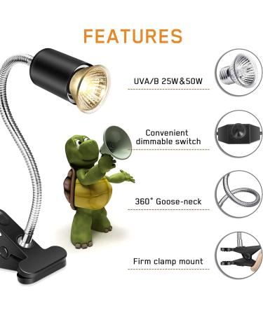 Shengruili Turtle Heat Lamp | 25W & 50W Reptile Terrarium Light for Turtles | Optimal Heating Solution for Reptiles - Buy Online on GoSupps.com