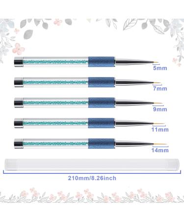 5-Piece Nail Art Liner Brush Set - Blue Nylon Nail Design Brush Pencils (5mm 7mm 11mm 14mm) - Perfect for Salon Detailing - Buy Online on GoSupps.com