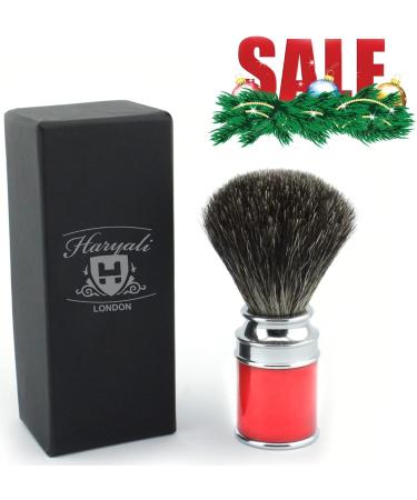 Buy Handcrafted Red Handle Black Badger Hair Shaving Brush for Men | International Shipping Available - Buy Online on GoSupps.com