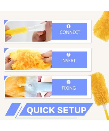 30 Pack Duster Refills 360 Multi-Surface Feather Duster Disposable Dusters Replacement for Cleaning Home Office Blinds Ceiling (30 Count + 1 Handle) - Buy Online on GoSupps.com