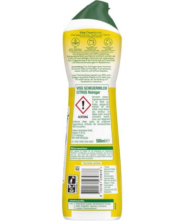 VISS Scheuermilch Citrus 100% Natural Powerful Cleaning Agent | Effective Against Grease & Dirt | 500ml (1 Pack) - International Shipping Available - Buy Online on GoSupps.com