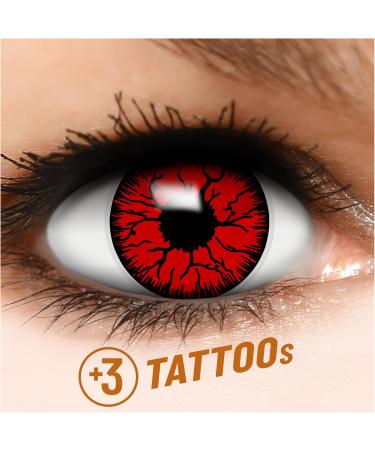 Funzera Red Devil Colored Contact Lenses for Halloween - Non-Prescription Cosplay & Carnival (2 Pieces) - Buy Online on GoSupps.com