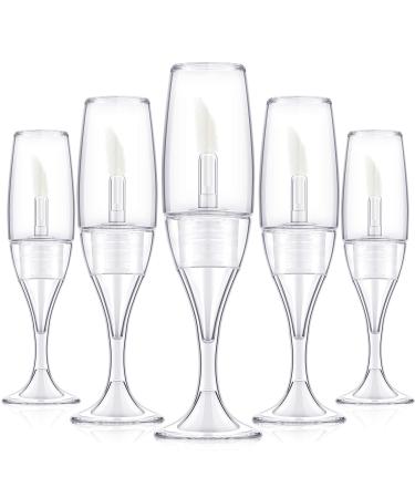 20 Pieces 8 ml/ 0.27 oz Lip Gloss Tubes Mini Wineglass Shaped Empty Lip Gloss Tube Lip Balm Containers Mini Refillable Bottles Lip Glaze Container with 2 Pieces Funnels for Women Girls (Transparent)