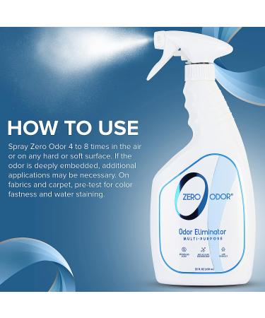 Zero Odor Multi-Purpose Odor Eliminator - Patented Technology for Bathroom, Kitchen, Fabrics, and Closet - 22oz Unscented Spray - Buy Online on GoSupps.com