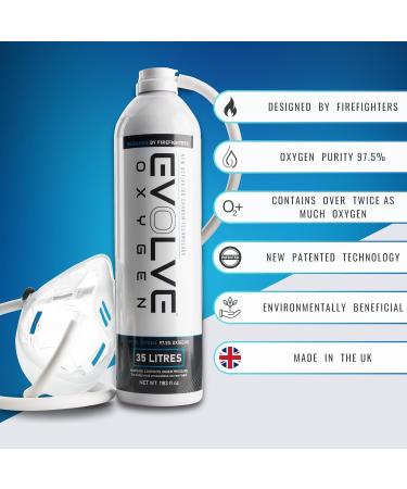 Value Size - 35 Liter (750 x 1 second breaths in each can) Pure Oxygen Can with Breathing Mask | Portable Oxygen Canister | Ideal for Home Use and Outdoor Activities | Designed by Firefighters | Pack of 1|Quick Ship - Buy Online on GoSupps.com
