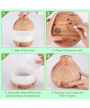 Czemo 400ml Aroma Diffuser - Ultrasonic Humidifier & Fragrance Lamp with Remote Control | 14 LED Colors for Yoga Office & Bedroom - Buy Online on GoSupps.com