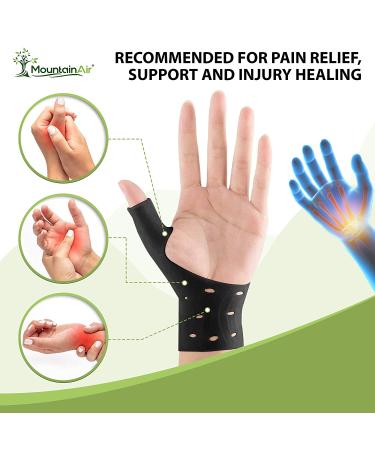 Gel Wrist and Thumb Brace - 2 Pairs | Unisex Wrist Splint for Arthritis & Carpal Tunnel Pain Relief | Flexible Silicone Thumb Brace | Black - Buy Online on GoSupps.com