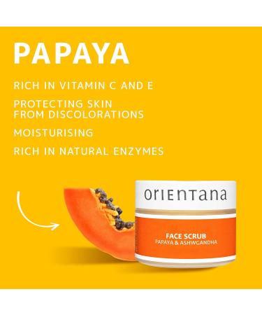 Orientana Facial Peeling for Women - Papaya & Indian Ginseng | 99.7% Natural Organic Vegan | Acne & Anti-Aging Solution for Dry & Normal Skin - 50g - Buy Online on GoSupps.com