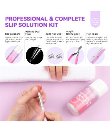 Saviland Slip Solution Polygel Nail Kit | 120 Nail Tips Acrylic Brush & Dappen | Perfect for Nail Extensions & Coffin Shapes - International Shipping Available - Buy Online on GoSupps.com