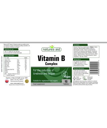 Natures Aid Vegan Vitamin B Complex - 90 Tablets | Essential Energy Support - Buy Online on GoSupps.com