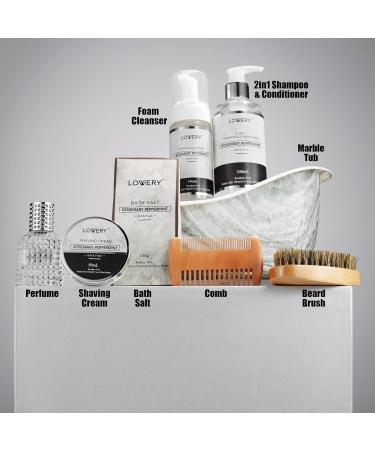 Shop Unique Birthday Gifts: Rosemary Peppermint Self-Care Baskets for Dad Husband and Boyfriend - Spa Set with Pheromone Perfume & Grooming Essentials - Buy Online on GoSupps.com