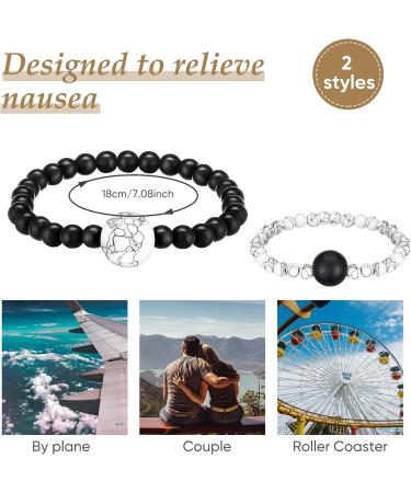 Yinkin 2 Pcs Anti Nausea Wristband - Motion Sickness Relief Bracelet for Travel, Car, Sea - Acupressure Band for Vertigo and Dizziness Relief - Buy Online on GoSupps.com
