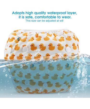 Garosa Snap Adjustable Swim Diaper - Reusable Waterproof Nappy for Boys Girls | Free Size (Duck) - Perfect for Swimming Lessons - Buy Online on GoSupps.com