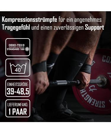 Strength Shop Compression Stockings for Men & Women - Breathable Sweat-Absorbing Socks for Weightlifting & Deadlifting (Black/Pink Size 39-48.5) - Buy Online on GoSupps.com