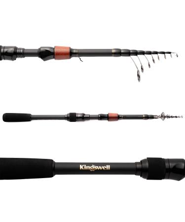 KINGSWELL Telescopic Fishing Rod and Reel Combo, Premium Graphite Carbon Collapsible Fishing Pole with Spinning Reel, Portable Travel kit for Adults Kids Rod Only 6.8 Feet