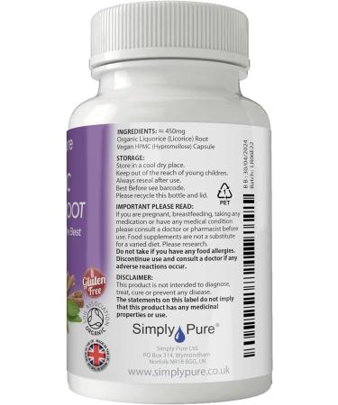Organic Vegan Liquorice Root Capsules x 90 | Soil Association Certified | 100% Natural | Gluten & GM Free - Buy Online on GoSupps.com