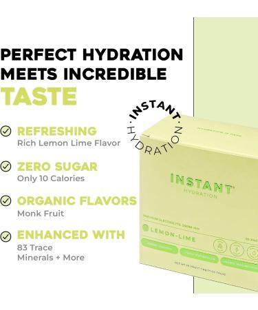 Instant Hydration Electrolytes Powder Packets - Lemon Lime Drink Mix - Zero Sugar - Keto, Vegan, Gluten-Free, Non-GMO - Boost Recovery, Brain Health, Muscle & Tissue Support- 30 Sticks - Buy Online on GoSupps.com