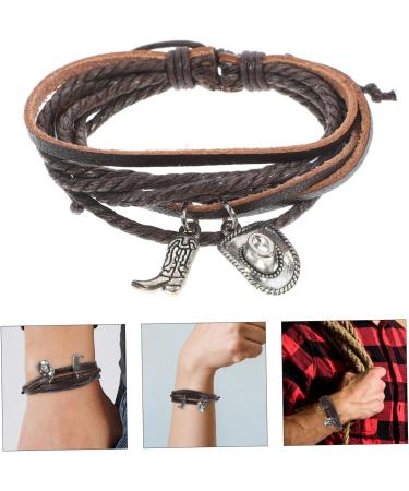VALICLUD 2pcs Denim Themed Bracelet Wrist Keychain Bracelet Mens Bracelet Wrist Decoration for Men Men's Bracelets Vintage Bracelet for Men Wrist Jewelry Leather Backpack Man Key Chain 8.00X8.00X1.00CMx2pcs Brownx2pcs - Buy Online on GoSupps.com