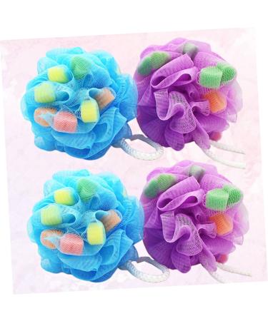 Shop Housoutil 4pcs Colorful Home Bath Balls | Super Soft Shower Sponge for Adults & Kids - Perfect for Relaxing Baths - Buy Online on GoSupps.com