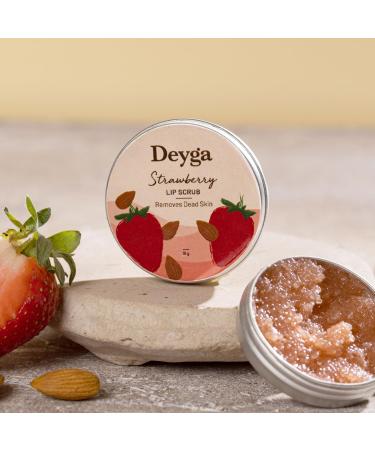 Strawberry Lip Scrub - Exfoliates & Moisturizes for Smooth Lips | Natural Ingredients for Men & Women | 16g - Buy Online on GoSupps.com