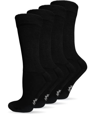 Hyaluxe Women's Diabetic Ankle & Crew Black Socks - Non-Binding Circulatory Cushion - Shoe Size 6-10 - Pair of 2 - Buy Online on GoSupps.com