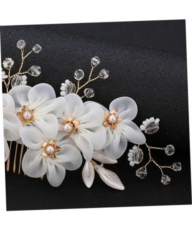 Angoily Metal Hair Barrettes Bridal Headpiece Pearl Hair Clip Rhinestone Barrettes Floral Hair Accessories Hair Combs Barrette Pearl Hair Comb Metal Hair Comb Bride Wedding Gauze - Buy Online on GoSupps.com