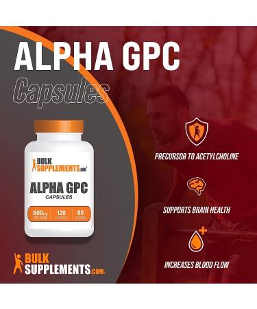 BulkSupplements Alpha GPC Capsules 300mg - Choline Supplement - 120 Capsules, 60 Day Supply - Buy Online on GoSupps.com