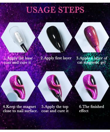 9D Cat Eye Gel Polish Set - Holographic Magic Galaxy Chameleon Effect - 6PCS - Buy Online on GoSupps.com