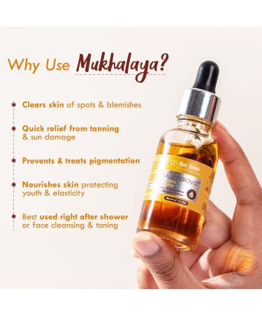 Nat.Ha.bit Turmeric Rosehip Mukhalaya Face Oil 30ml for Tan Pigmentation & Blemish Control 13 Cold Pressed Oils Blend - Buy Online on GoSupps.com