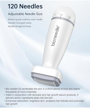 Derma Stamp - Adjustable 0 2mm 120 Pins Derma Stamp - Microneedling Derma Roller for Hair Beard growth loss Shrink Pores Brighten Skin Tone - Buy Online on GoSupps.com