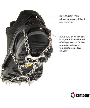 Kahtoola MICROspikes Black Large - Footwear Traction for Winter Trail Hiking & Ice Mountaineering - Buy Online on GoSupps.com