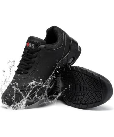 LARNMERN Men's Non Slip Waterproof Work Shoes - Chef Footwear with Air Cushion Technology (Size 8.5, Black) - Buy Online on GoSupps.com