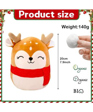 Christmas Elk Stuffed Animal Plush Pillow - Cute Soft Toy for Kids - Perfect Gift for Christmas & Birthdays - Decorative Pillow for Sofa & Bedroom - Buy Online on GoSupps.com