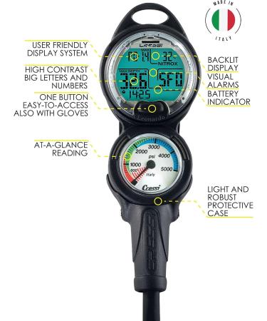Cressi Sub Leonardo 2 Scuba Diving Computer Console - Black - Buy Online on GoSupps.com