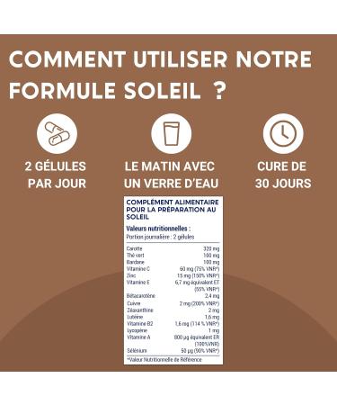 SUN FORMULA | Rapid and Optimized Tanning | Carrot Betacarotenes Selenium Burdock Copper | Skin Preparation and Protection | Hal Complexion | 30 days | Food Supplement - Buy Online on GoSupps.com
